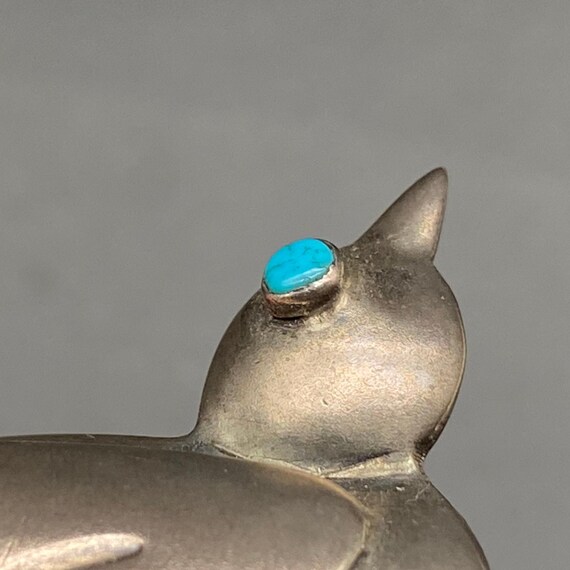 Vintage Sterling Silver Southwestern Bird Brooch, Wings Up Flying Bird Pin