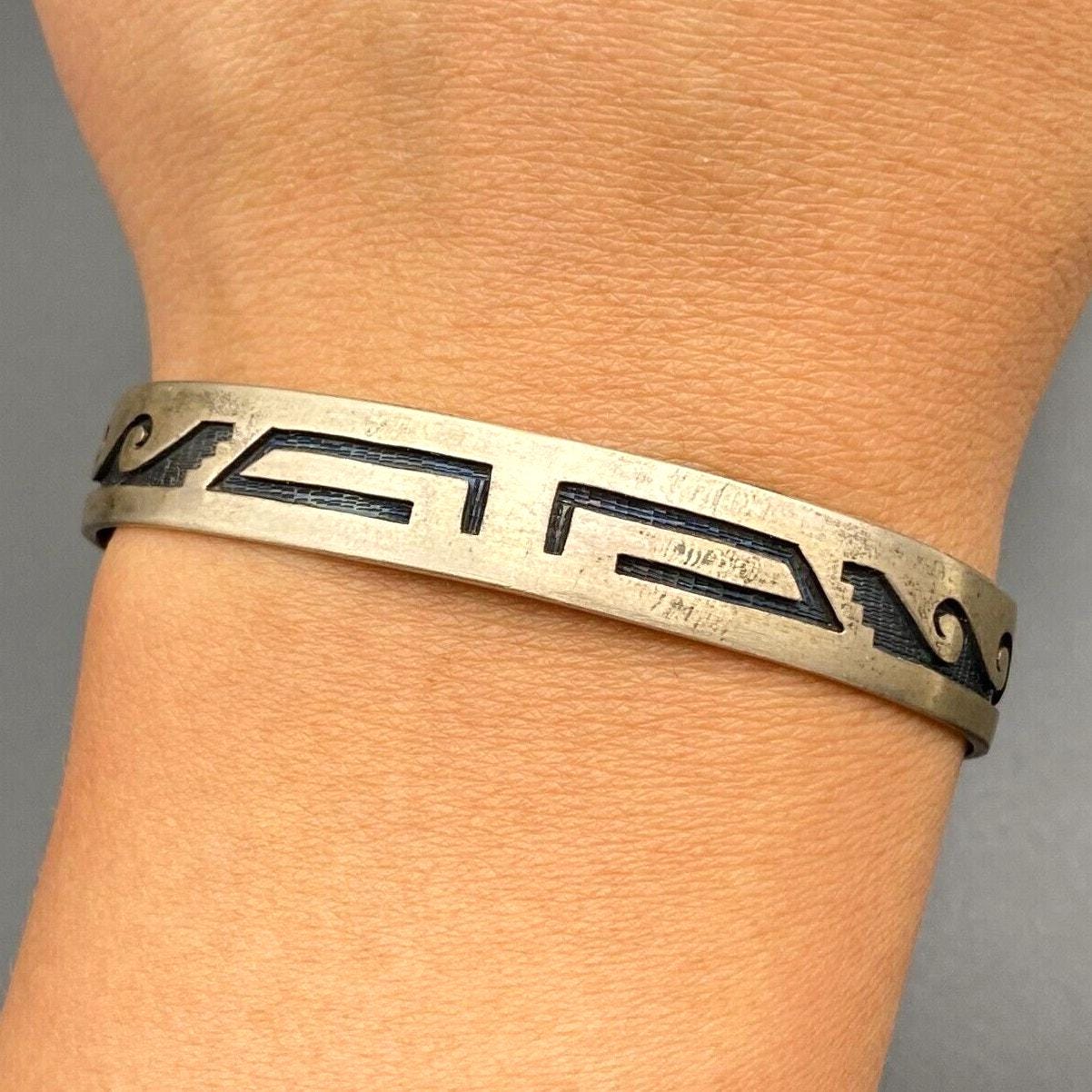 HOPI RECTANGULAR WAVE BRACELET ホピ SILVER HOPI RECTANGULAR WAVE BRACELET ホピ SILVER
