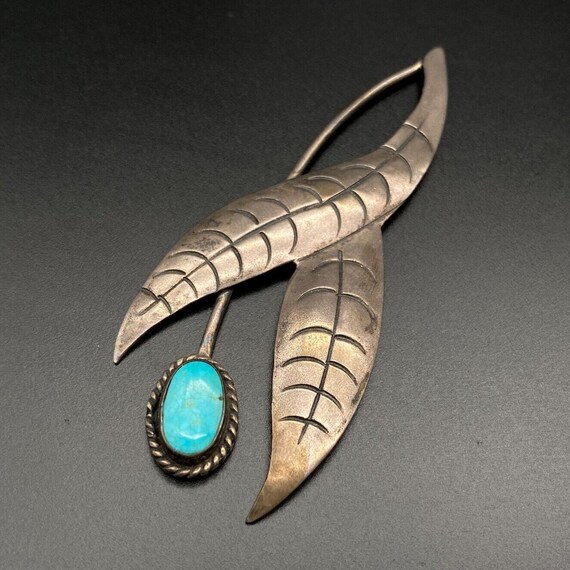 ヴィンテージ ナバホ族 ネイティブ ターコイズ フラワー リーフ