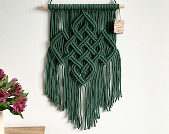 Celtic Wall Decor, Dark Green Irish Tapestry, Made in Ireland