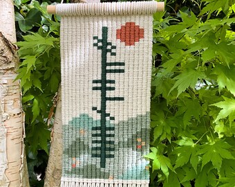 Imbolc ogham tapestry, Celtic wheel of the year wall art ( 8 x 33 inches)