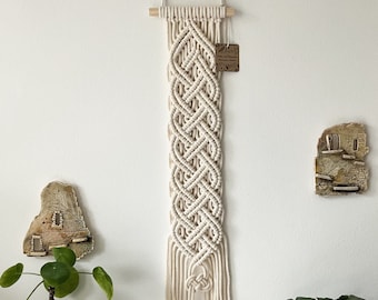 Cream celtic wall tapestry, Irish blessing wall art, Made in Ireland (6 x 33 inches)