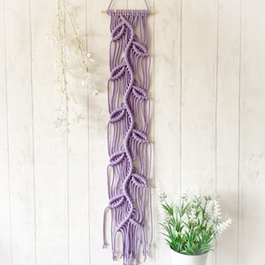 Lavender room decor vertical wall art, long narrow wall hanging, boho apartment decor made in ireland , 41 inches