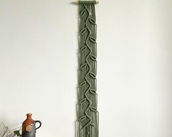 Green Leaf Wall Hanging for Indoor Garden, Leafy Forest Tapestry, Irish Wall Art