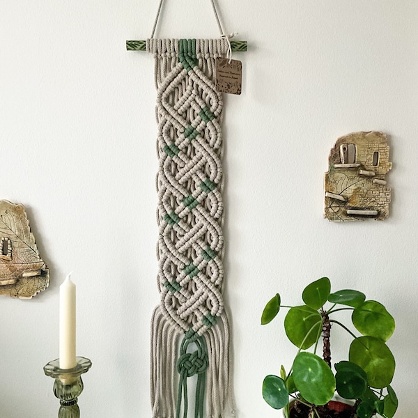 Celtic wall art made in ireland, Celtic tapestry wall hanging, Irish blessing, unique Irish gift 7 x 33 inches