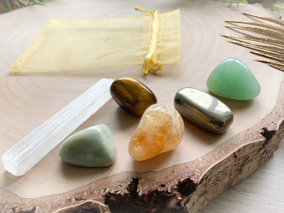 Money crystal set crystals for wealth and money manifestation Etsy