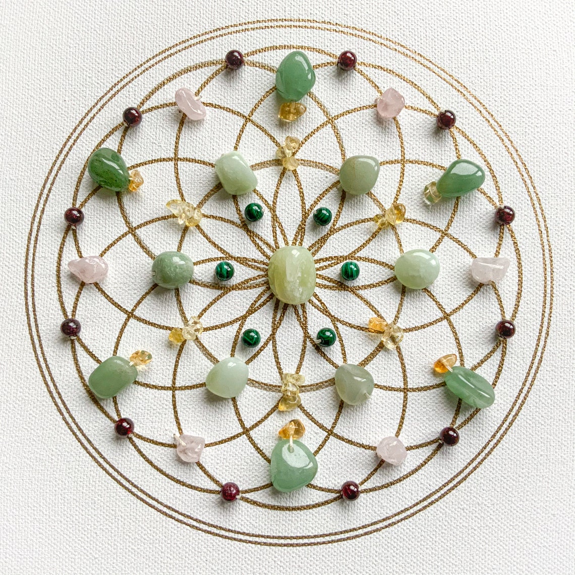 Health and wellness framed crystal grid for mindful health Etsy