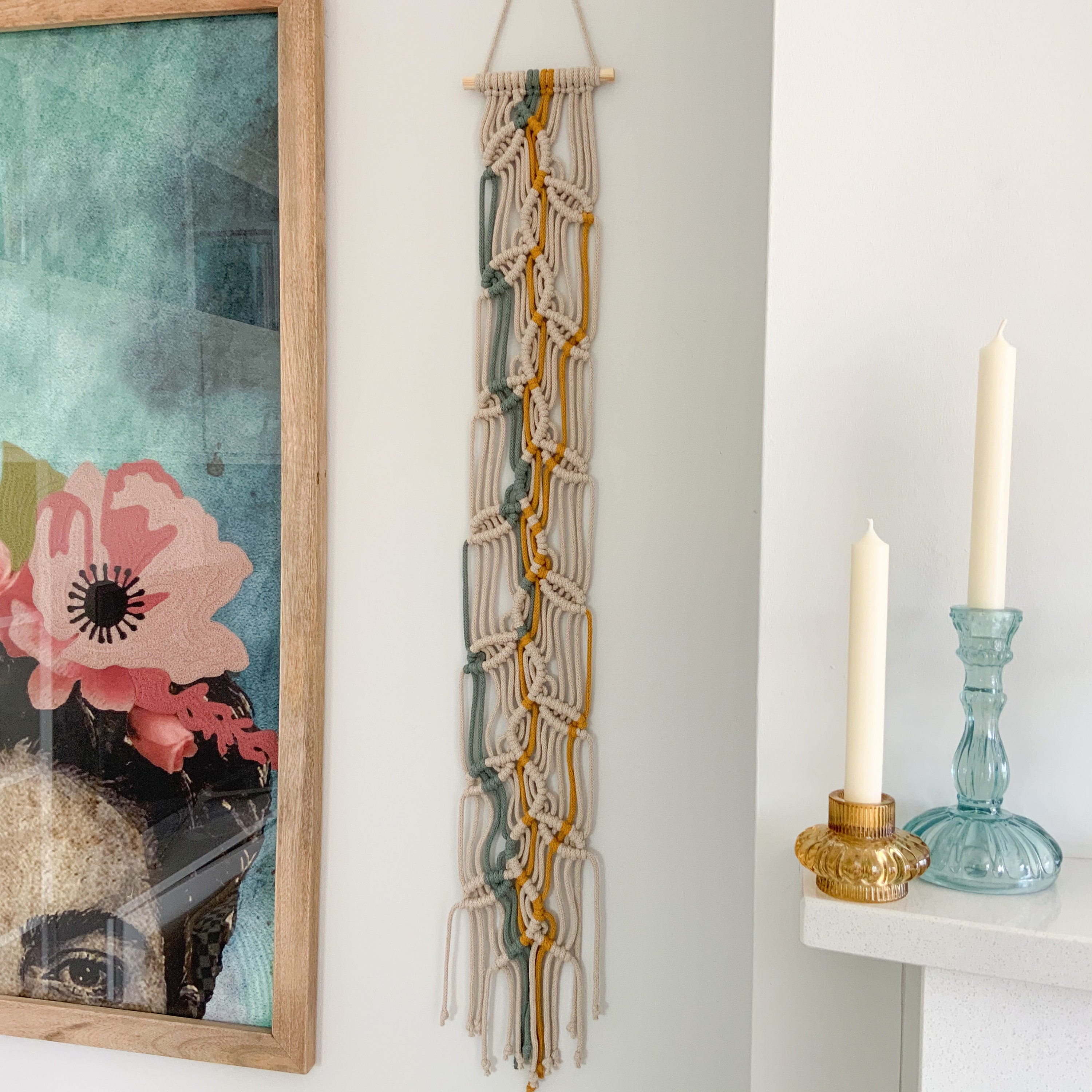 Retro Apartment Decor Long Narrow Vertical Wall Art Made in Etsy