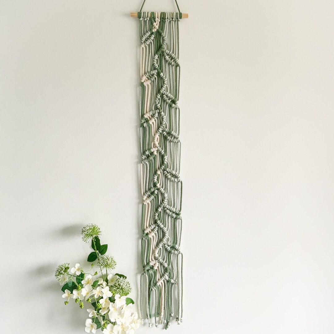 Narrow Vertical Wall Art, Long Leaf Wall Hanging, Tall Slim Wall Decor