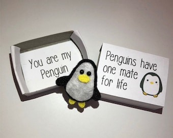 Miniature penguin, matchbox penguin, mini penguin, cute gift, pocket toy, love gift, anniversary gift, kids gift, valentine, Valentine’s Day