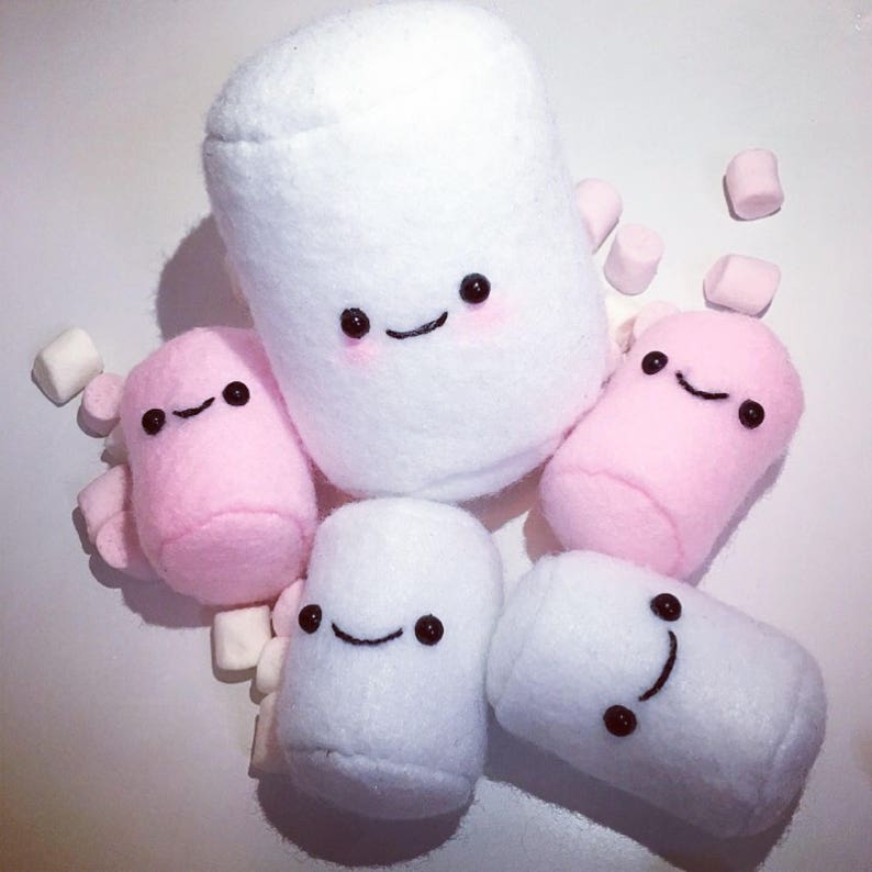 Marshmallow Plush marshmallow cute marshmallow Etsy