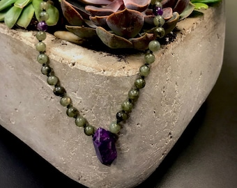 Labradorite & Amethyst Mala