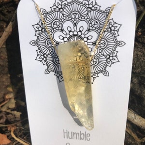 Citrine Crystal Stick on Chain