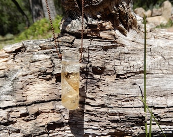 Citrine Crystal Stick Necklace