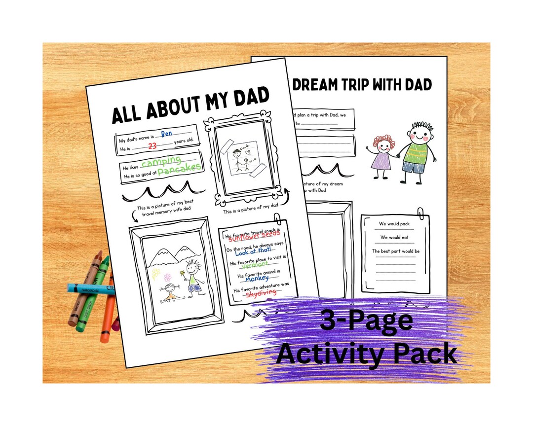All About My Dad Printable Worksheet - Father's Day Activity for Kids ...