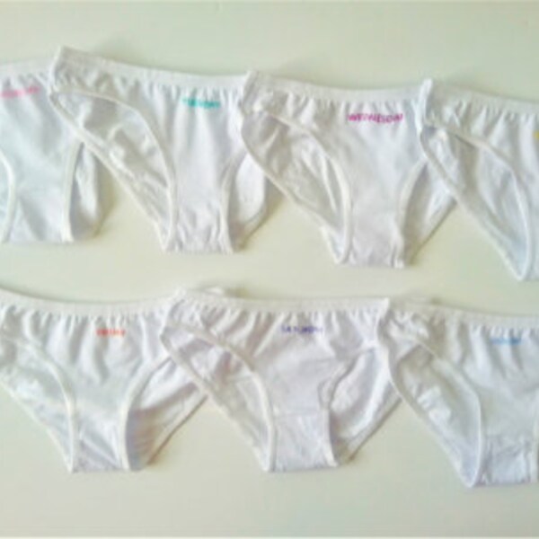Day of the Week Panties Etsy