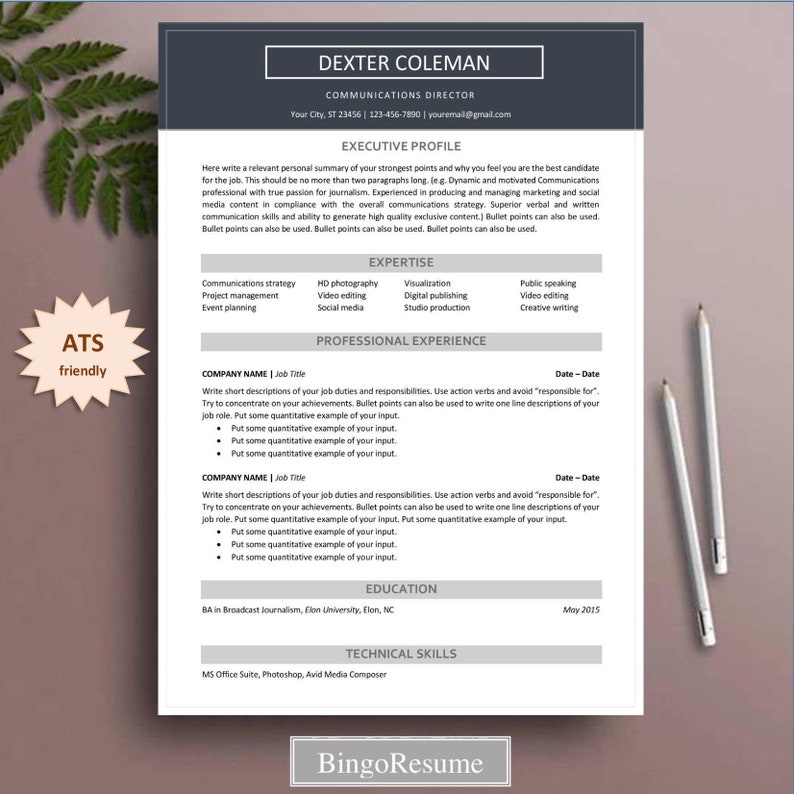 Resume Template CV Template Ats friendly - Il 794xN.1778924832 413i 