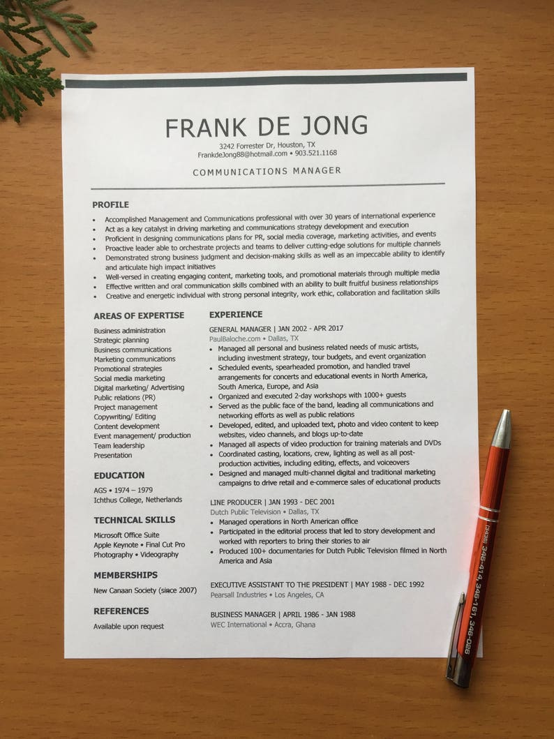 Professional resume editing image