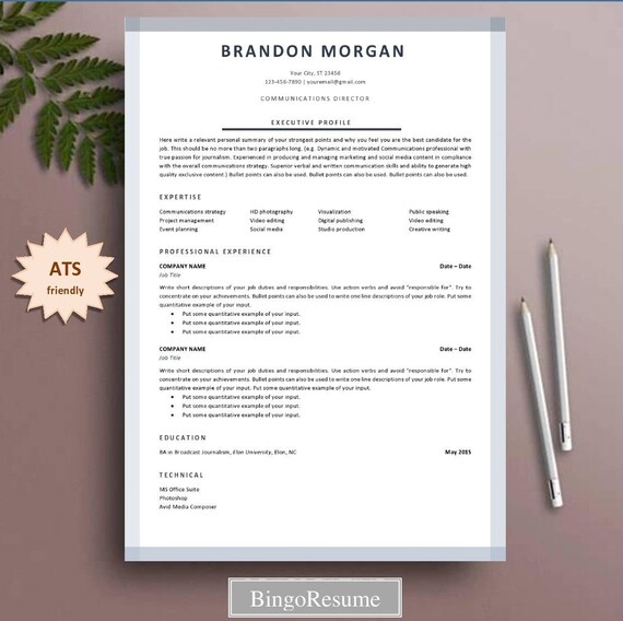 Resume Template CV Template ATS Friendly