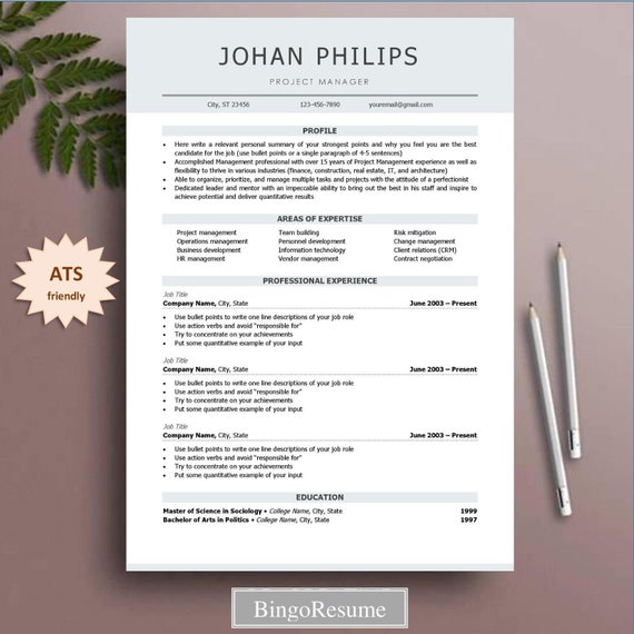 Resume Template CV Template ATS Friendly