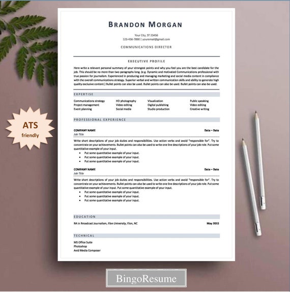 Resume Template CV Template ATS Friendly