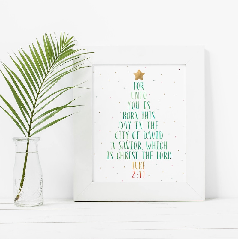 Christmas Tree Printable Bible Verse Tree Christmas Tree Etsy