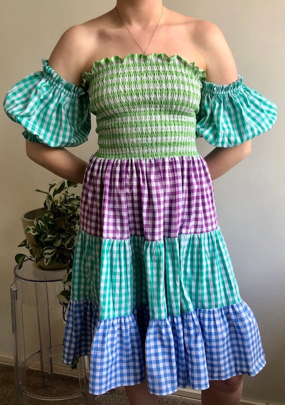 blue gingham milkmaid dress AMERICAN ANGEL CORSET TANK – The Stubborn Cowgirl main image 1