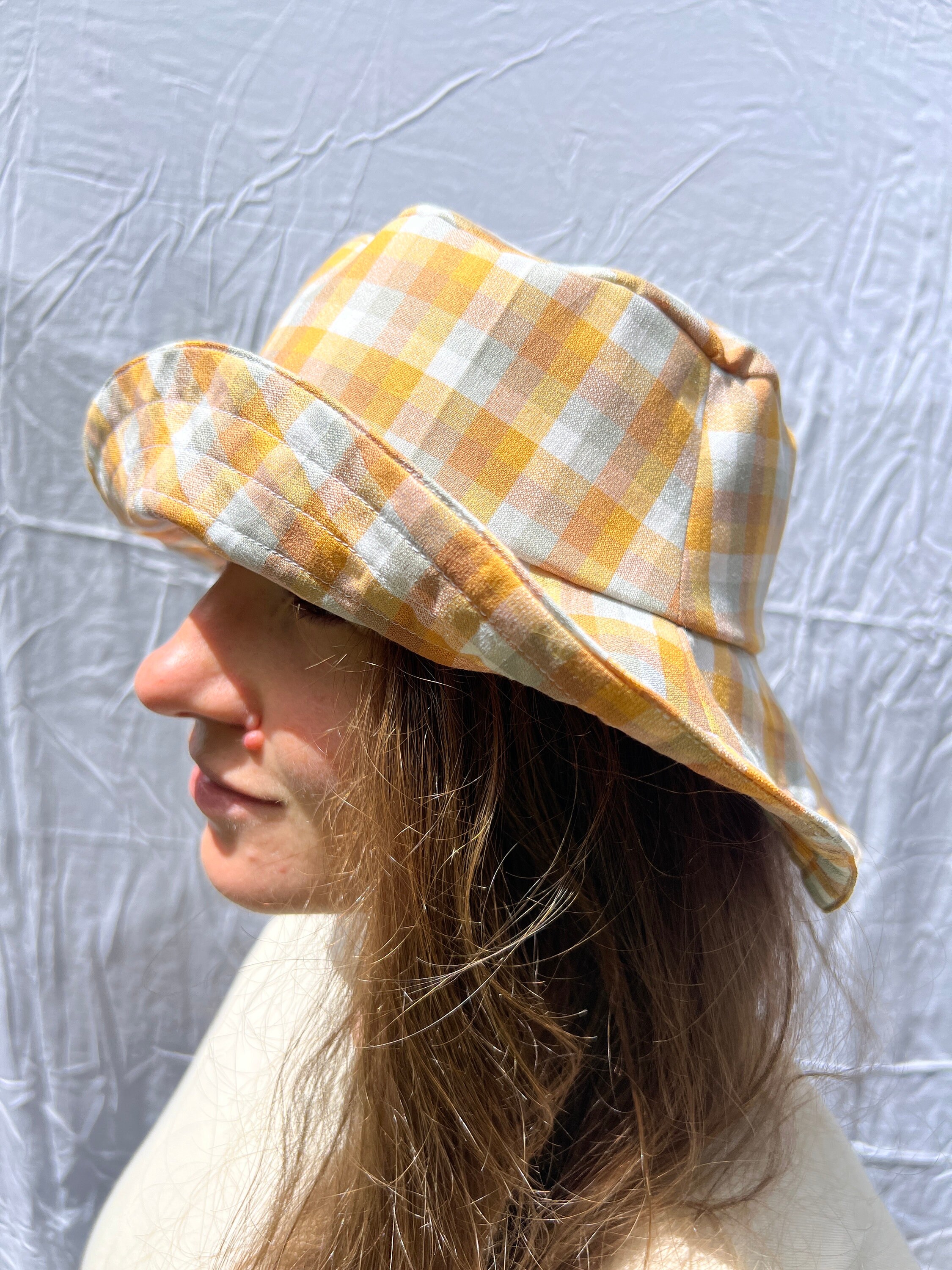 Autumnal Vibes Gingham Bucket Hat- Unisex - Etsy