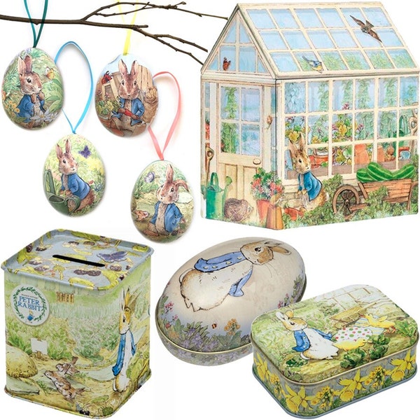 PETER RABBIT TIN - Elite Beatrix Potter Bits & Bobs Metal Box Case Keepsake Pill Pocket Storage Trinket Birthday Easter Christmas Kids Gift