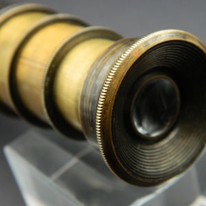 Antique ENBEECO POCKET TELESCOPE. Powerful Terrestrial Range (Brass 3 Drawer & Lens Cap). Excellent Condition.