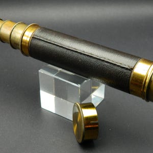 ANTIQUE POCKET TELESCOPE; Good Terrestrial Range (Brass 3 Drawer & Lens Cap). Excellent Condition.