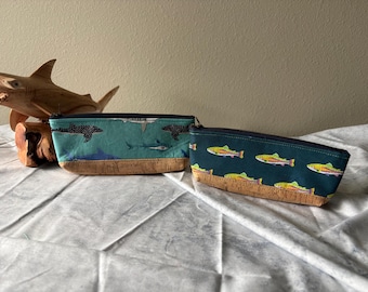 Trout & Shark Pencil Pouch/Paintbrush Bag