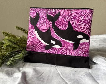 Large Pink Orca Project Bag - Has Pockets