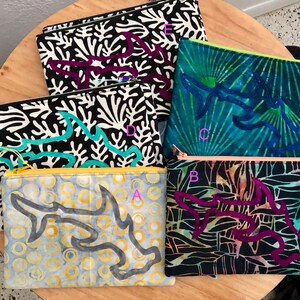Bolsa com zíper com aplicação de tubarão-martelo\bolsa de tubarão\bolsa de tubarão\tubarão-martelo