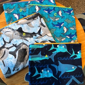 Various Large Shark print zipper bags\shark bags\shark pouch\shark purse\quilted bags\sharks