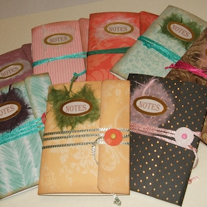 Note books with signatures and tie closure. set of 4 Junk journal mixed media Ephemera Scrapbooking card making