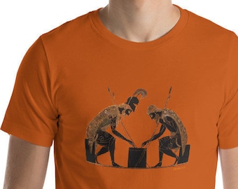 Ancient Figures: The warrior&#39;s rest Achilles and Ajax play Dice....   ---   Short-Sleeve Unisex T-Shirt