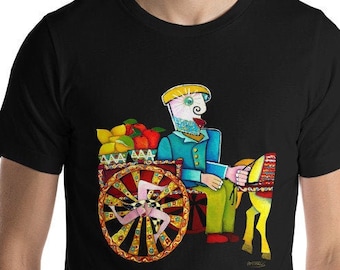 Art: Le Charrette Sicilienne--  Sicilian Folk Paint --  Cool pop painting Short-Sleeve Unisex T-Shirt