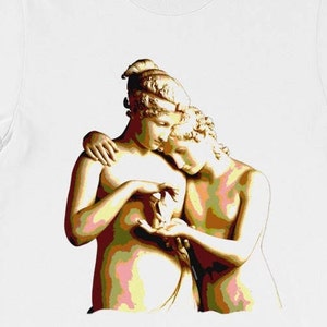 Ancient figures: CUPID and PSYCHE    --- Glitched print  Short-Sleeve Unisex T-Shirt