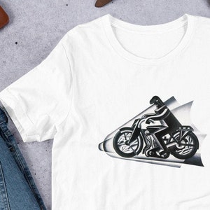 The Motorcyclist  (Futurism Art, 1923)      Short-Sleeve Unisex T-Shirt