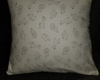 Gray/White Decorative Pillow