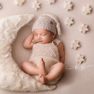 Baby Photography Outfit Body Hat Beige