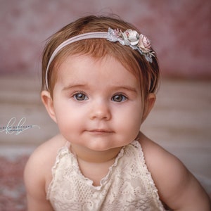 Baby Haarband Trockenblumen Blumen /Taufe wächst mit/ Babys und Kleinkinder/Shooting/ Hochzeit Bild 1