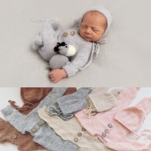 Newborn Outfit, Baby Boy Outfit, Knitted Newborn Outfit, Baby Romper, Coming Home Outfit, Photography Prop, Romper