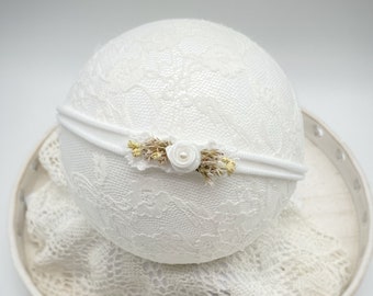 Bandeau baptême bébé photographie mariage, accessoires nouveau-né, bandeau bébé fille, accessoires cheveux fille