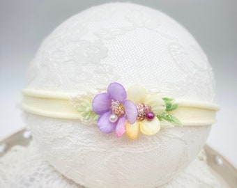 Baby Haarband Trockenblumen Blumen /Taufe wächst mit/ Babys und Kleinkinder/Shooting/ Hochzeit