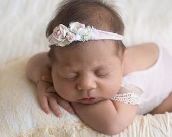 Haarband Taufe  Babyfotografie Hochzeit , Newborn Props, Stirnband Baby Mädchen, Haarschmuck Mädchen