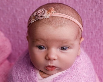 Haarband Taufe Babyfotografie Hochzeit,wächst mit,  Newborn Props, Stirnband Baby Mädchen, Haarschmuck Mädchen