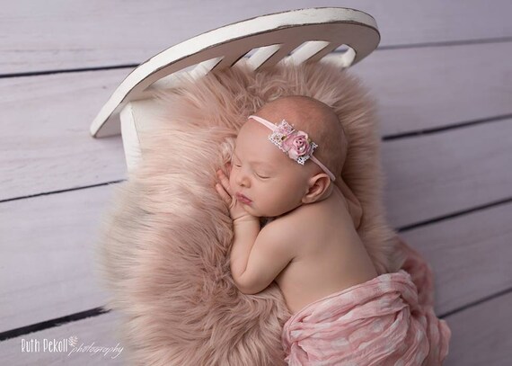 Baby Stirnband 3 x Set ROSA Haarband Kostüm Neugeborenen Foto Shooting Mädchen