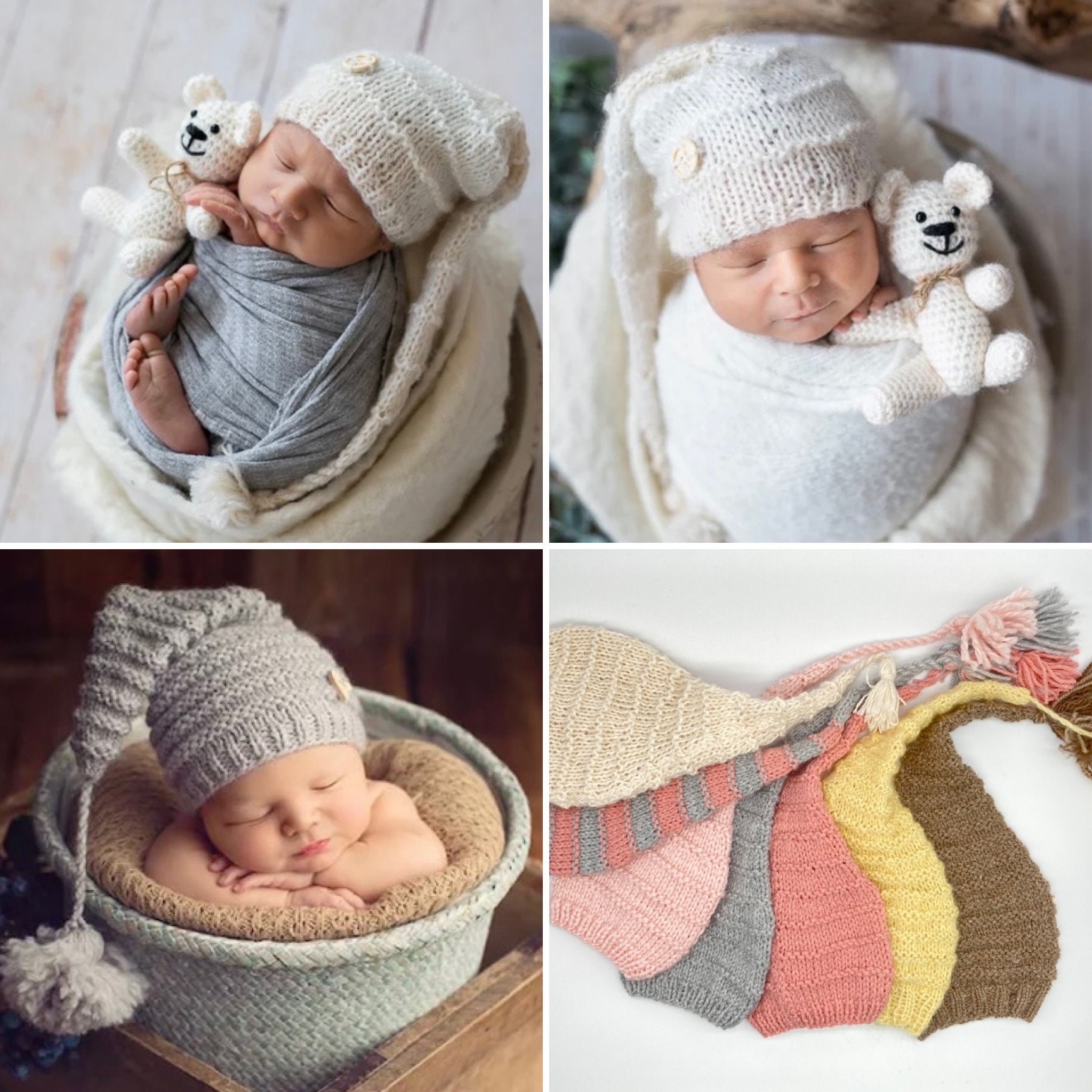 Hand Knit Baby Hat Baby Gift Baby Boy Gift Baby Photo Prop